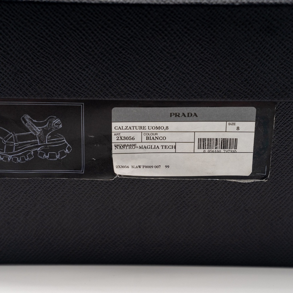 size 8 / 9us Prada Cloudbust Thunder Sandal White Re-Nylon - Picture 14 of 14